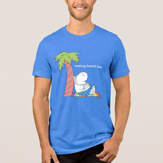 RESTING BEACH FACE Bauch-Taste Hippo Boynton Tri-Blend Shirt (Vorderseite)