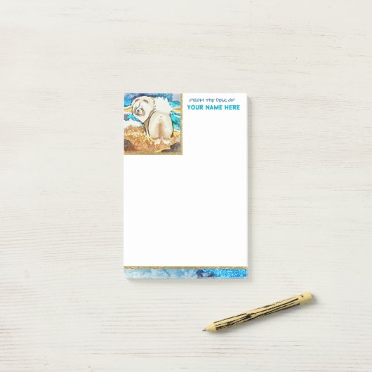 RESTING BEACH FACE Creme Post-it Klebezettel (Auf Schreibtisch)