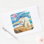 RESTING BEACH FACE Creme Quadratischer Aufkleber (Umschlag)