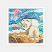 RESTING BEACH FACE Creme Serviette (Vorderseite)