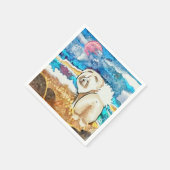 RESTING BEACH FACE Creme Serviette (Ecke)