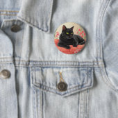 Resting Black Cat Button (Beispiel)