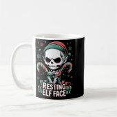 Resting Elf Face Funny Christmas Cute Creepy Women Kaffeetasse (Links)