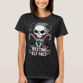 Resting Elf Face Funny Christmas Cute Creepy Women T-Shirt (Vorderseite)