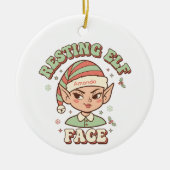 Resting Elf Face Funny Christmas Ornament (Vorne)