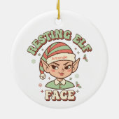 Resting Elf Face Funny Christmas Ornament (Hinten)