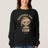 Resting Elf Face Funny Christmas Sweatshirt (Vorderseite)