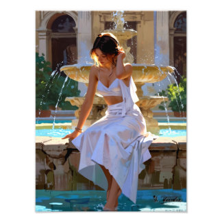 "Resting Fountain - A Moment of Silence and Light" Fotodruck