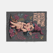 Resting Gnome Face Cute Funny Christmas Kawaii Car Fleecedecke (Vorderseite (Horizontal))