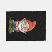 Resting Gnome Face Cute Funny Christmas Kawaii Car Fleecedecke (Vorderseite (Horizontal))