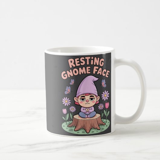 Resting Gnome Face Cute Funny Christmas Kawaii Car Kaffeetasse (Rechts)