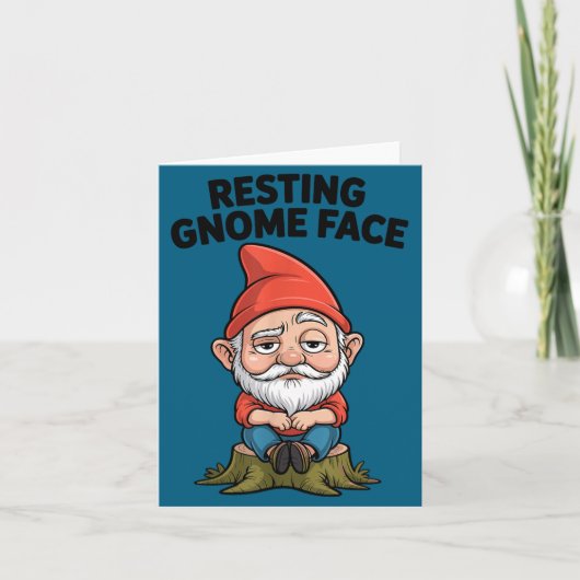 Resting Gnome Face Cute Funny Christmas Kawaii Car Karte (Vorderseite)