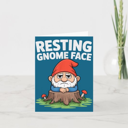Resting Gnome Face Cute Funny Christmas Kawaii Car Karte (Vorderseite)