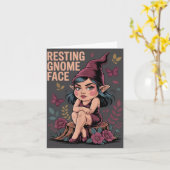 Resting Gnome Face Cute Funny Christmas Kawaii Car Karte (Gelbe Blume)