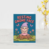 Resting Gnome Face Cute Funny Christmas Kawaii Car Karte (Gelbe Blume)