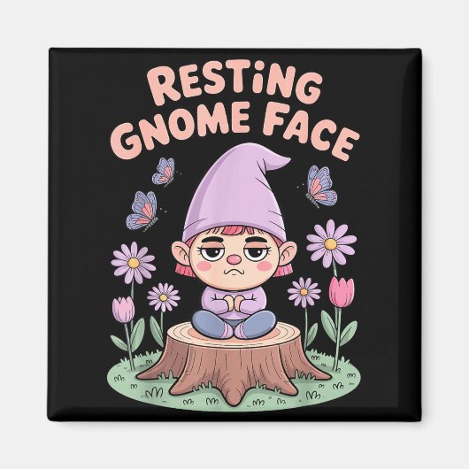 Resting Gnome Face Cute Funny Christmas Kawaii Car Magnet (Vorne)