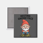 Resting Gnome Face Cute Funny Christmas Kawaii Car Magnet (Vorderseite/Rückseite)
