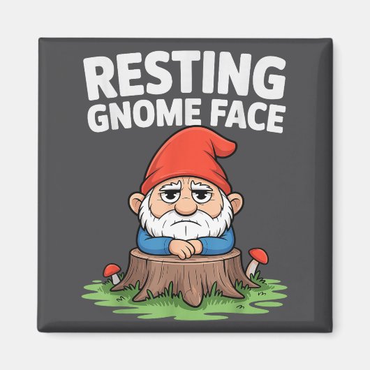 Resting Gnome Face Cute Funny Christmas Kawaii Car Magnet (Vorne)