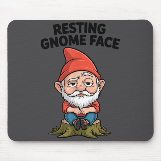 Resting Gnome Face Cute Funny Christmas Kawaii Car Mousepad (Vorne)
