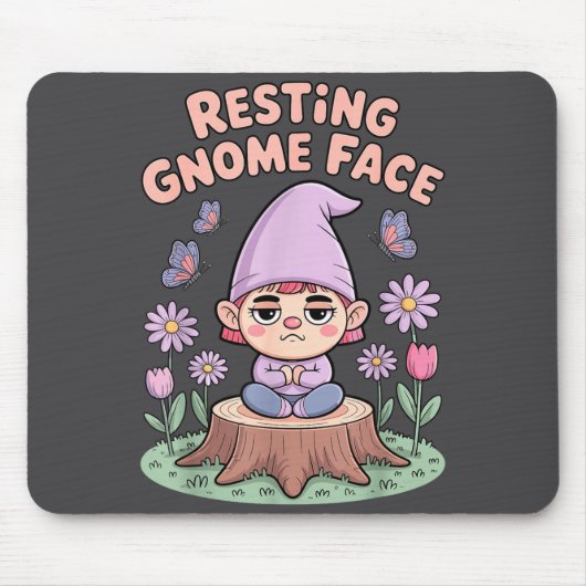 Resting Gnome Face Cute Funny Christmas Kawaii Car Mousepad (Vorne)