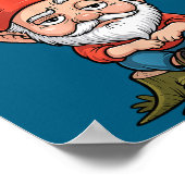 Resting Gnome Face Cute Funny Christmas Kawaii Car Poster (Ecke)