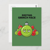 Resting Grinch Face Christmas Ornament Postkarte (Vorne/Hinten)