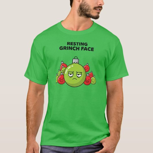 Resting Grinch Face Christmas Ornament  T-Shirt (Vorderseite)