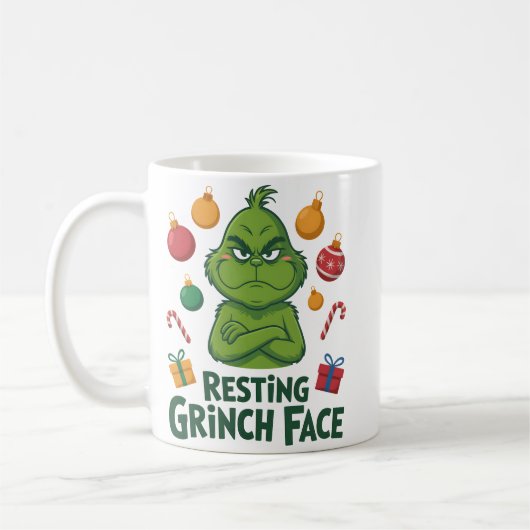 Resting Grinch Face Kaffeetasse (Links)