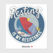 Resting is My Resistance Badge-style round Aufkleber (Blatt)