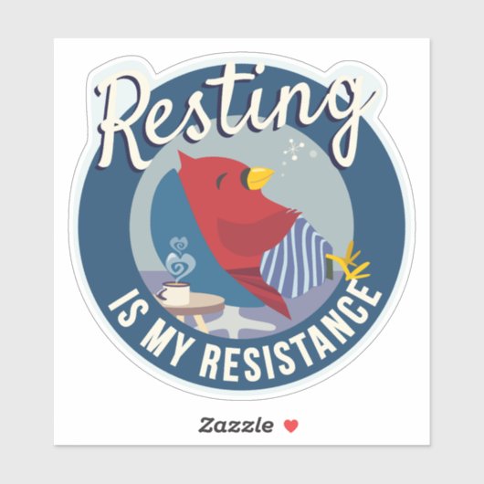 Resting is My Resistance Badge-style round Aufkleber (Blatt)