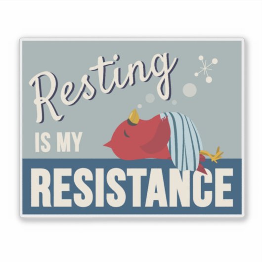 Resting is My Resistance Compact Rectangle Aufkleber (Vorderseite)