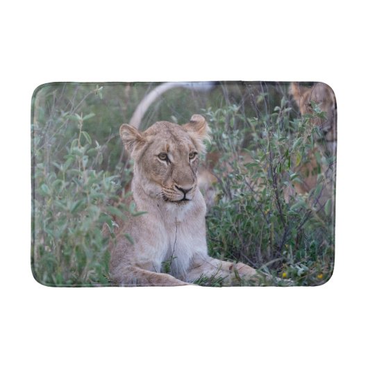 Resting Lioness Wildlife Photography Badematte (Vorderseite)