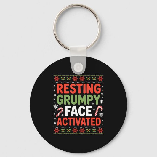 Resting Mpy Face Activated Funny Xmas Quote Schlüsselanhänger (Vorderseite)
