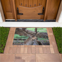 Resting Stag Personalised Smith Residence Doormat