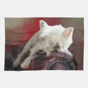 Resting Westie Handtuch