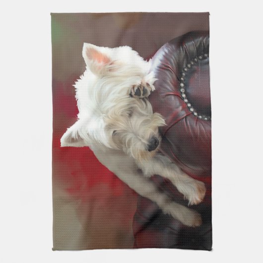 Resting Westie Handtuch (Vertikal)