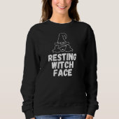 Resting Witch Face Funny Halloween Sweatshirt (Vorderseite)