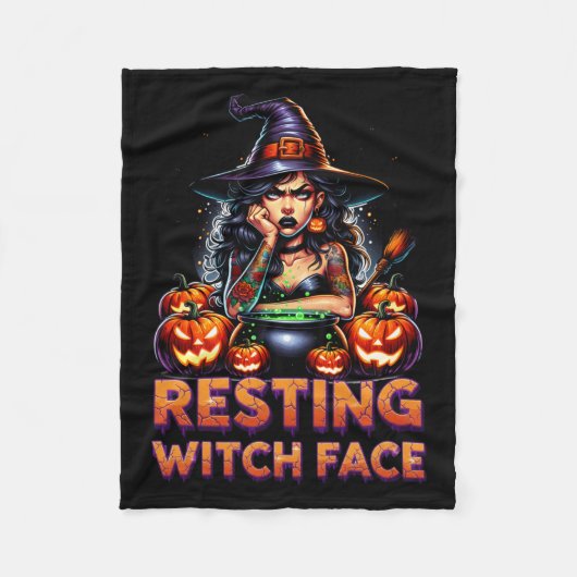 Resting Witch Face Funny Sarcastic Halloween Rude  Fleecedecke (Vorderseite)