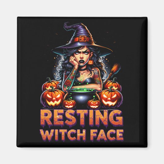 Resting Witch Face Funny Sarcastic Halloween Rude Magnet (Vorne)