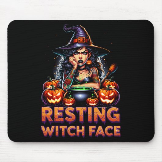 Resting Witch Face Funny Sarcastic Halloween Rude Mousepad (Vorne)