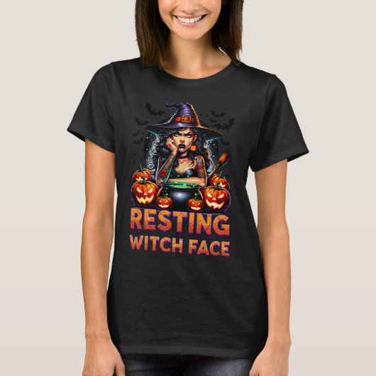 Resting Witch Face Funny Sarcastic Halloween Rude T-Shirt (Vorderseite)