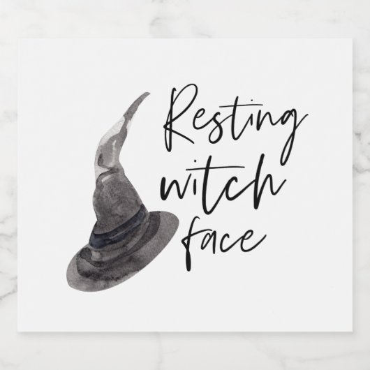 Resting Witch Face Happy Halloween | Wird Bierflaschenetikett (Einzelnes Label)