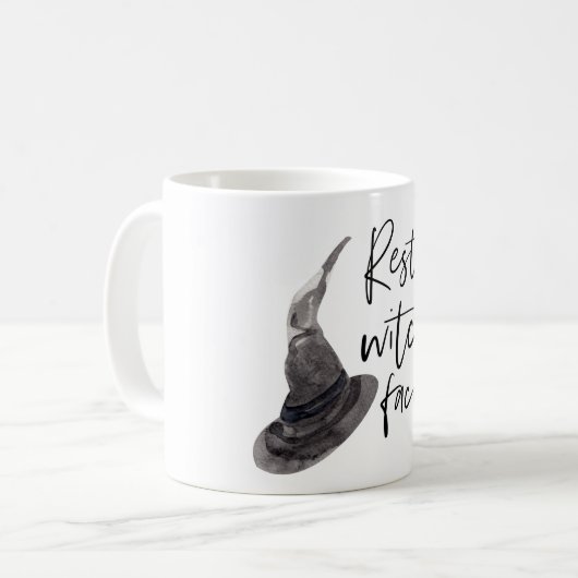 Resting Witch Face Happy Halloween | Wird Kaffeetasse (Vorderseite Links)