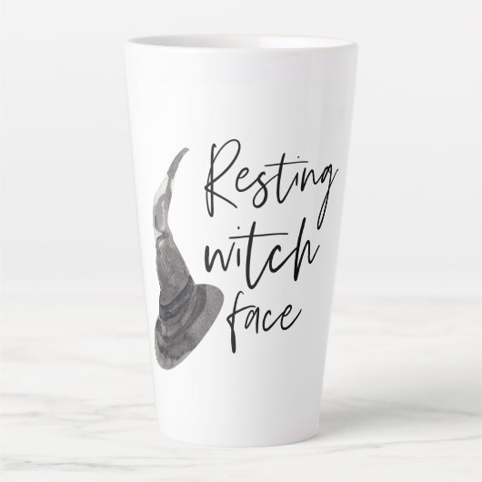 Resting Witch Face Happy Halloween | Wird Milchtasse (Vorderseite)