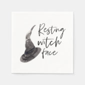 Resting Witch Face Happy Halloween | Wird Serviette (Vorderseite)