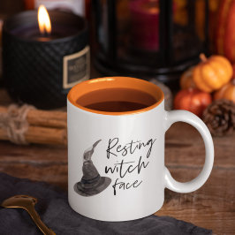 Resting Witch Face Happy Halloween | Wird Zweifarbige Tasse