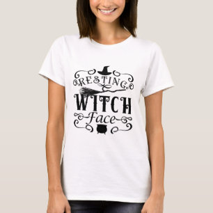 RESTING WITCH FACE Vintag Type Graphic Halloween T-Shirt
