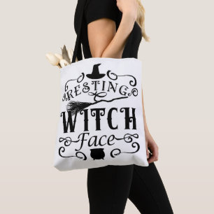 RESTING WITCH FACE Vintag Type Graphic Halloween Tasche