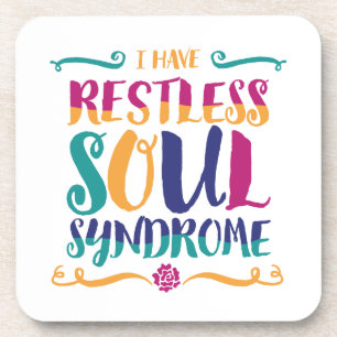 Restless Soul Syndrom Typografie Hippie Getränkeuntersetzer