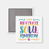 Restless Soul Syndrom Typografie Hippie Magnet (Vorderseite/Rückseite)